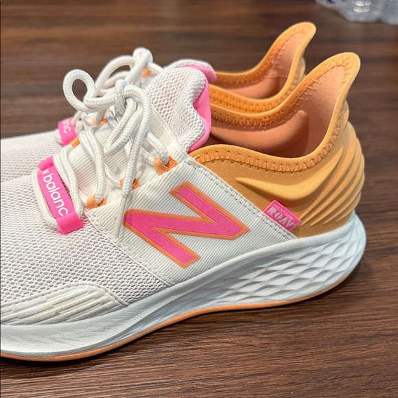 New Balance Women's Cream and Pink Athletic Shoes - Picture 6 of 8